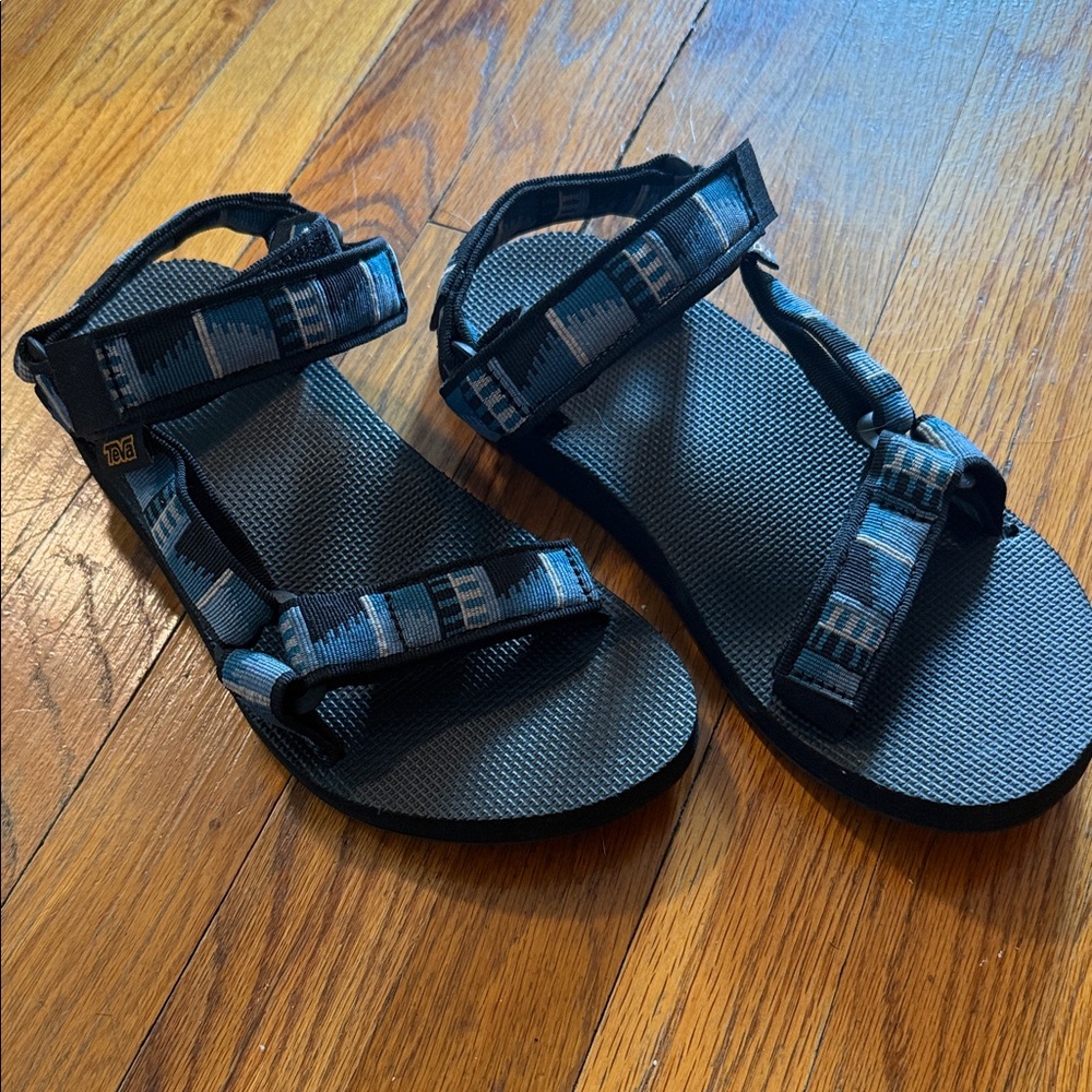 Teva Black and Blue Strapped Sandals